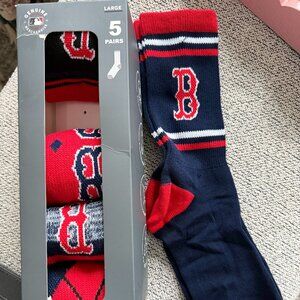 AKM Boston Red Sox 5 Pairs of Socks Brand new Mens Lg 10-13